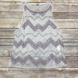 Chan Luu Beaded Mesh Tank Top XS